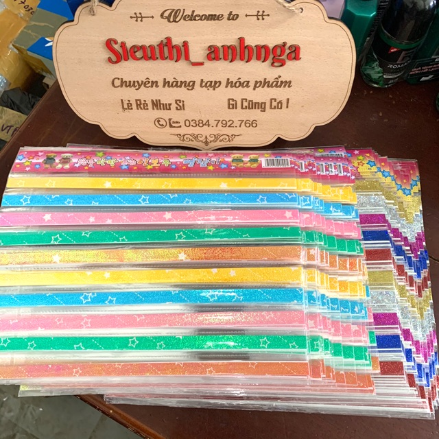 1 Tệp Giấy Gấp Sao Óng Ánh (Tệp 50 sao)