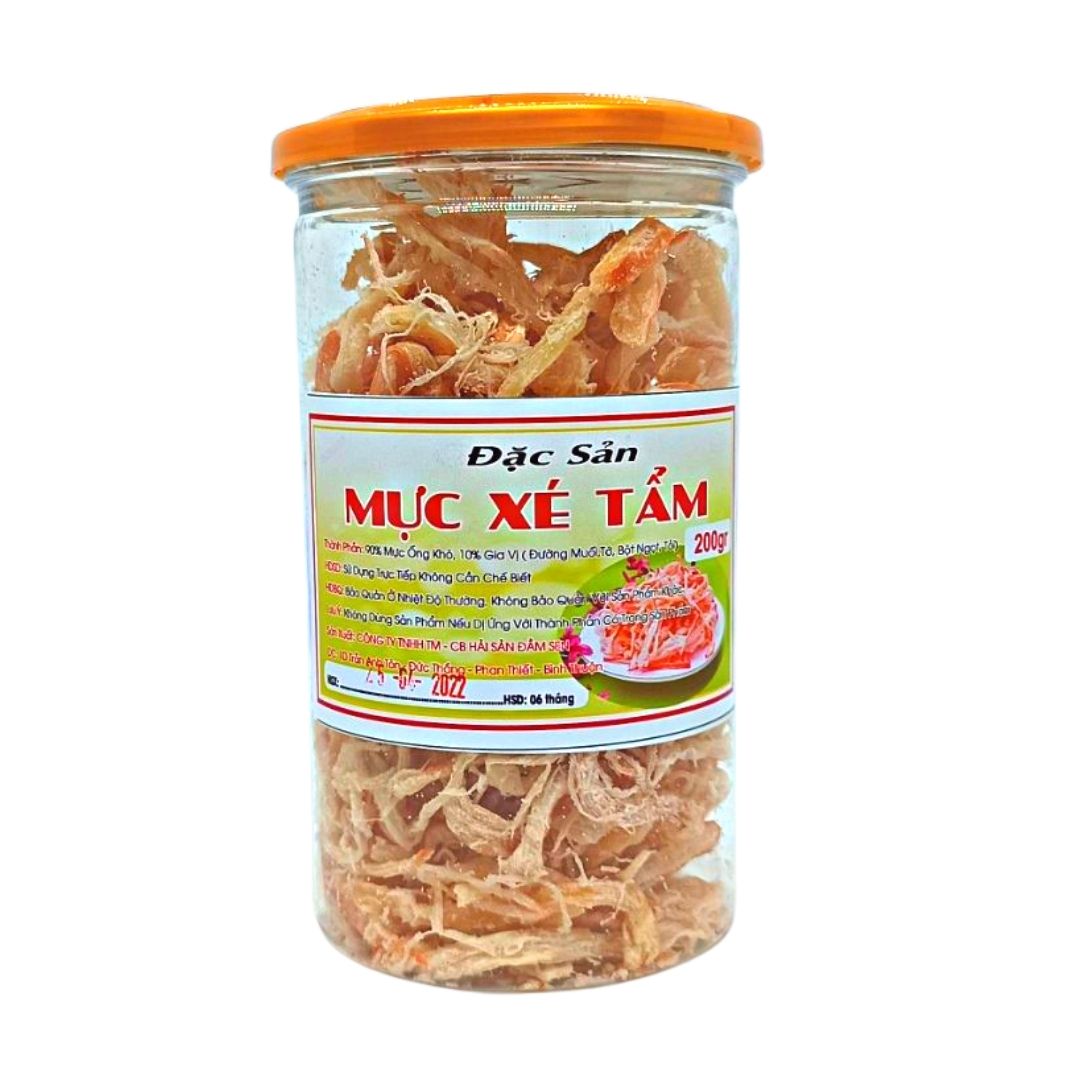 Mực Xé Tẩm Cốt Dừa 200g - Hộp
