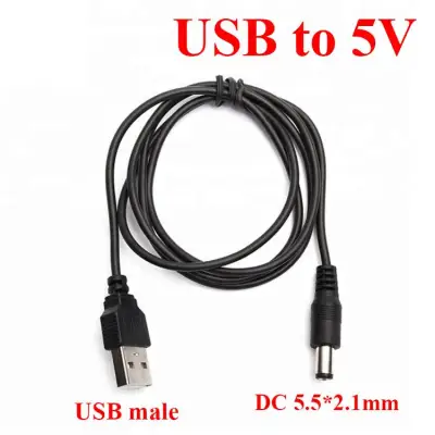 Cáp Chuyển USB ra 5V cổng tròn - Jack DC 5.5*2.1mm
