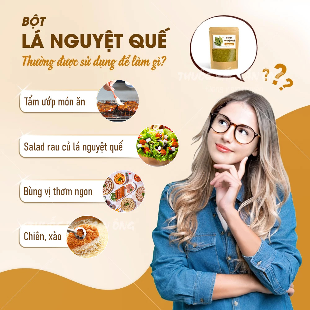 Bột lá nguyệt quế nguyên chất 1kg (Bột bay leaves, gia vị nấu ăn cho món Việt)