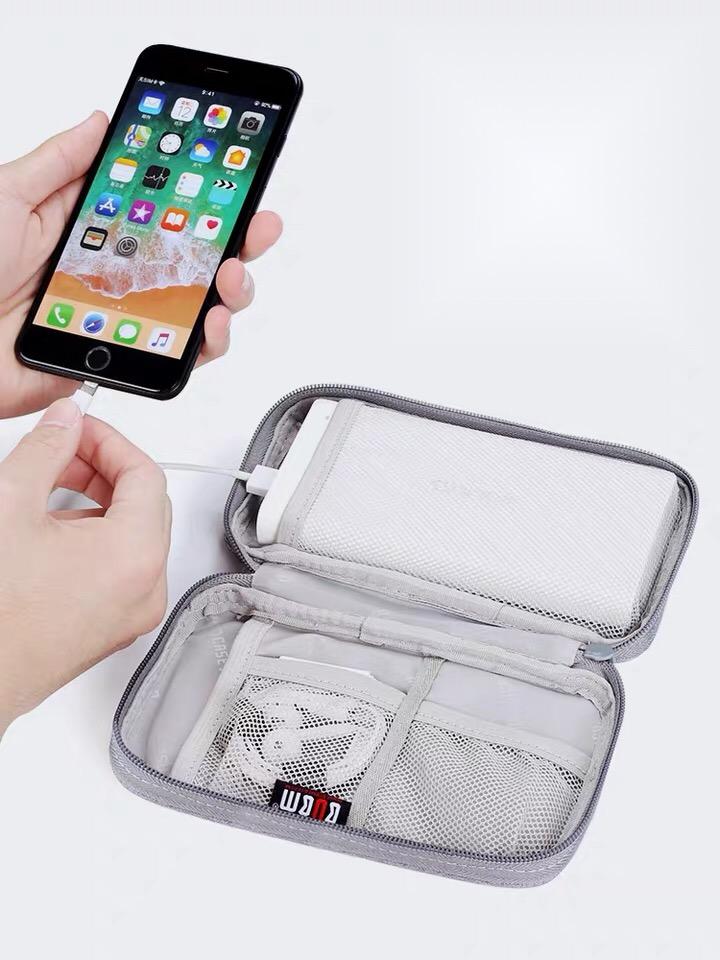 Túi đựng cáp sạc điện thoại pin dự phòng phụ kiện công nghệ Bubm cỡ vừa dài