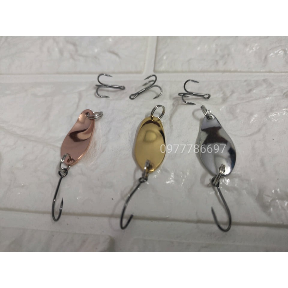 mồi thìa lure suối 3 con kèm lưỡi 3 tiêu