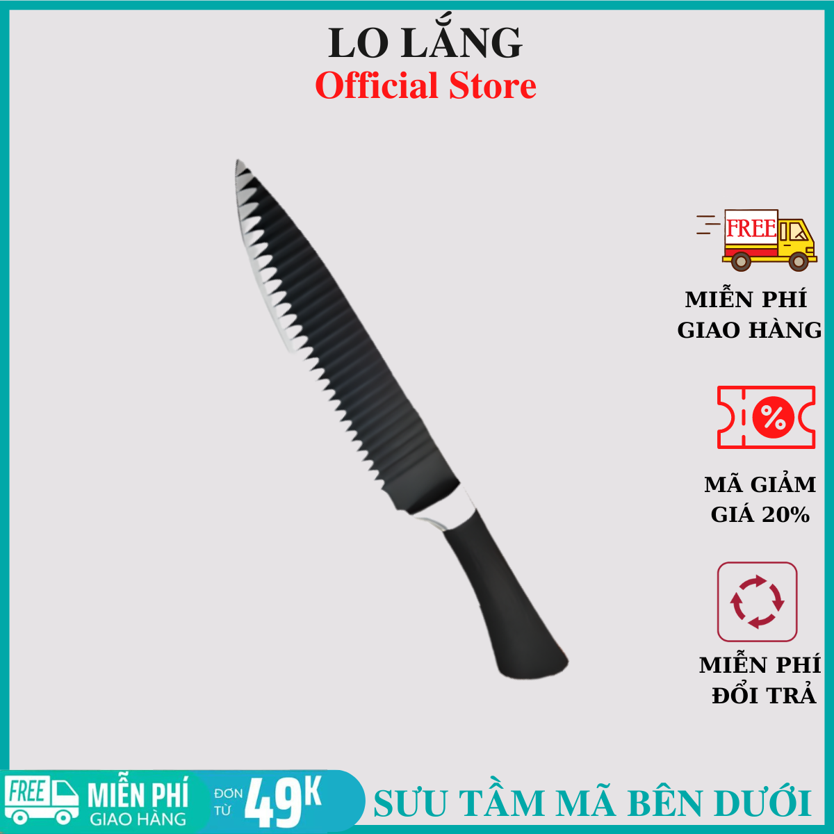 Dao bếp mũi nhọn Nhật Bản loại 1 lưỡi thép siêu bén và cán bọc cao su cao cấp