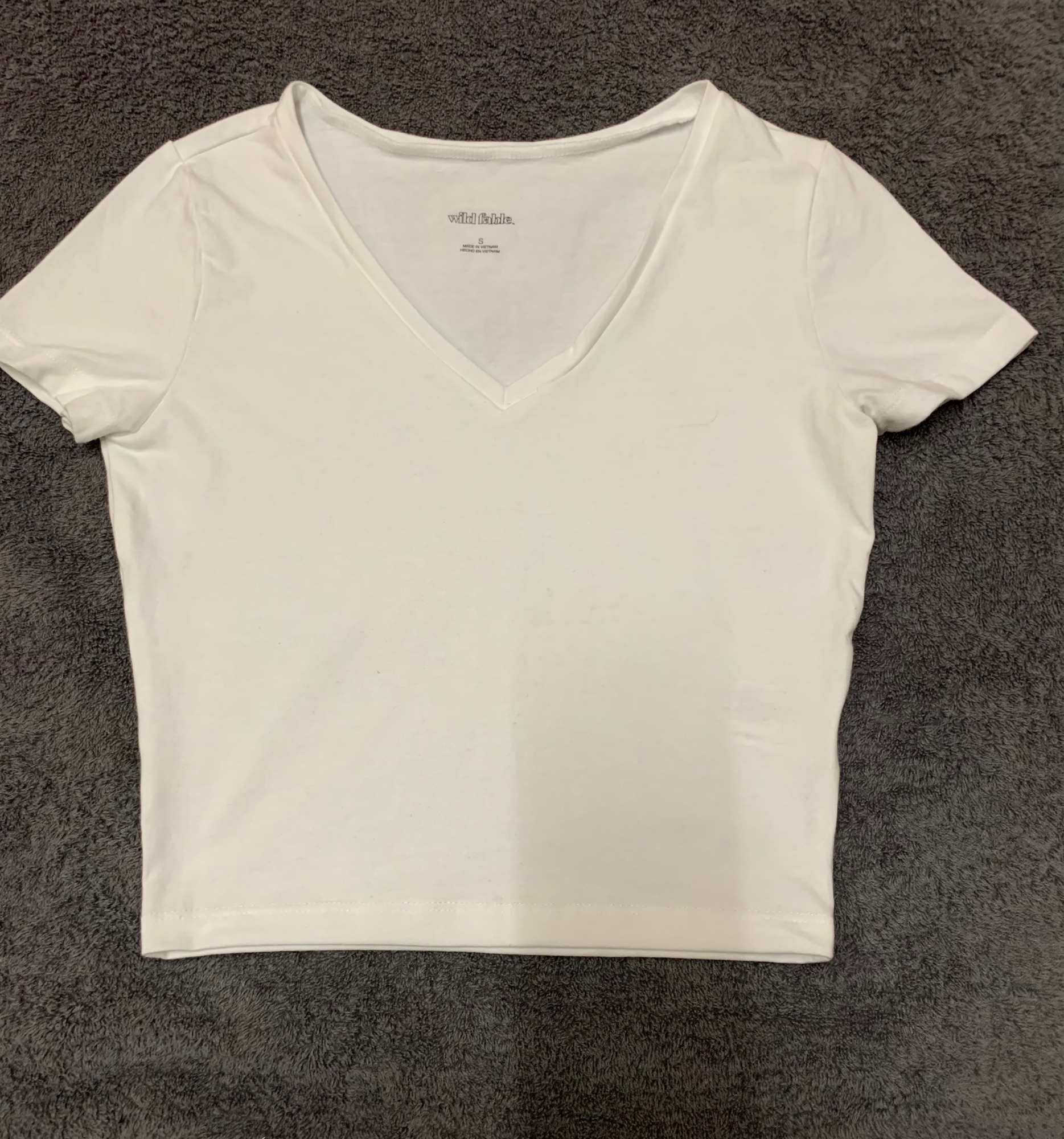 [HCM]Áo crop top trắng hiệu wild fable