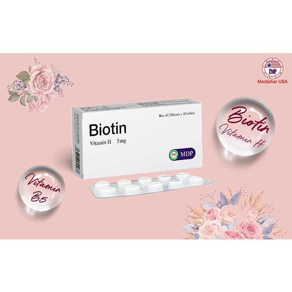 VITAMIN H Biotin 5mg Hộp 20 Viên