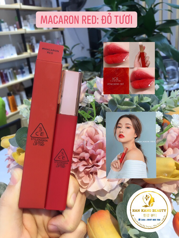 Son kem lì 3CE Stylenanda Cloud Lip Tint ( Bản Vuông )
