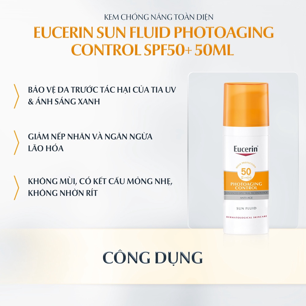Kem chống nắng Eucerin Sun Fluid Photoaging 50ml