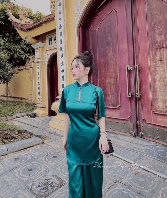[HCM]SET ĐỒ LAM ĐI CHÙA PHỐI HOA