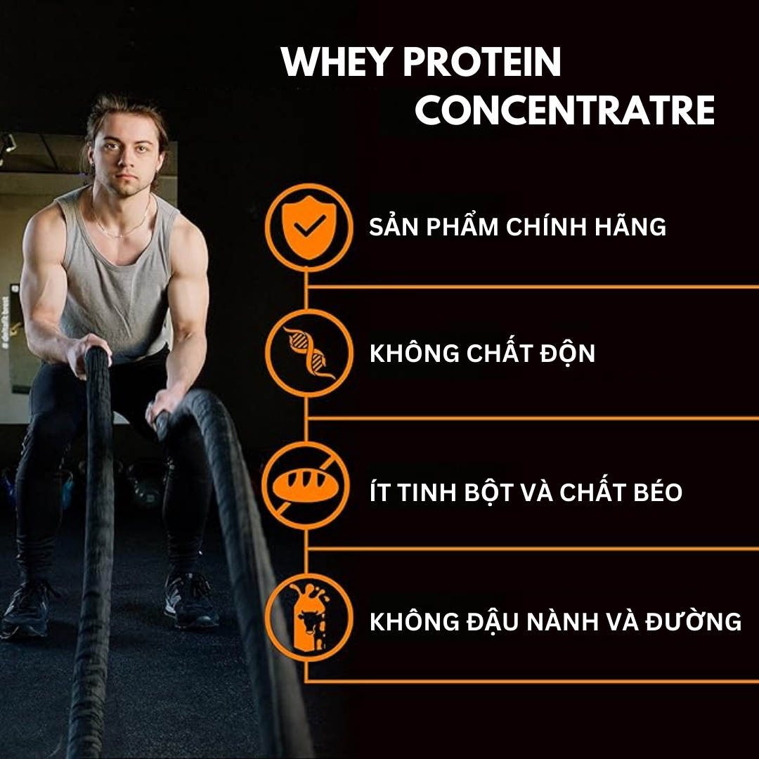 [CHÍNH HÃNG 100%] Whey Protein Concentratre 80 - Sữa Tăng Cơ Giảm Mỡ ( 500g)