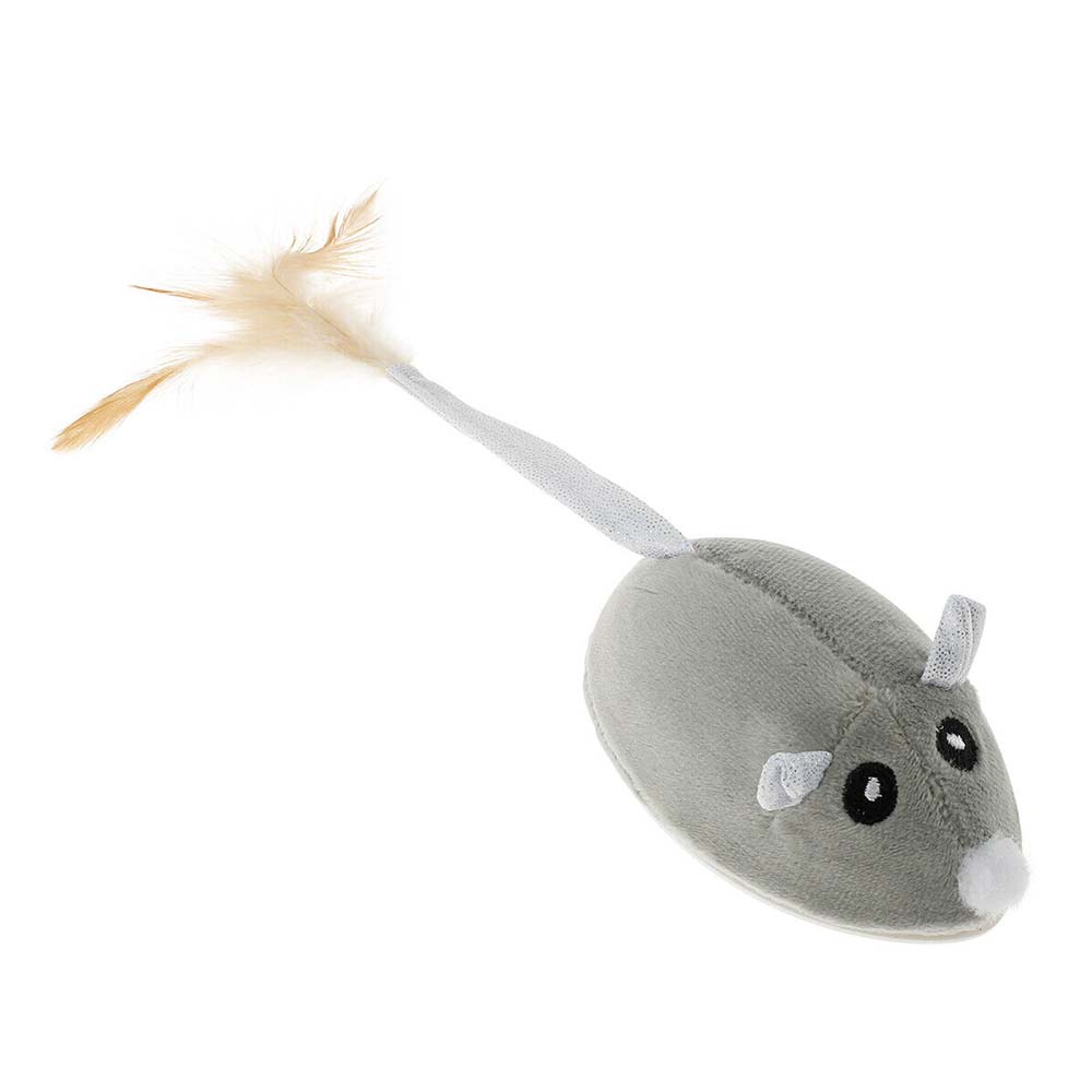 Simulation Wireless Mouse Electric Flocking Tricky Cat and Puppy Interactive Fun Toy Cat Interactive Mouse Toy Automatic Electric Mouse Teaser Toy Kitten Feather _UK