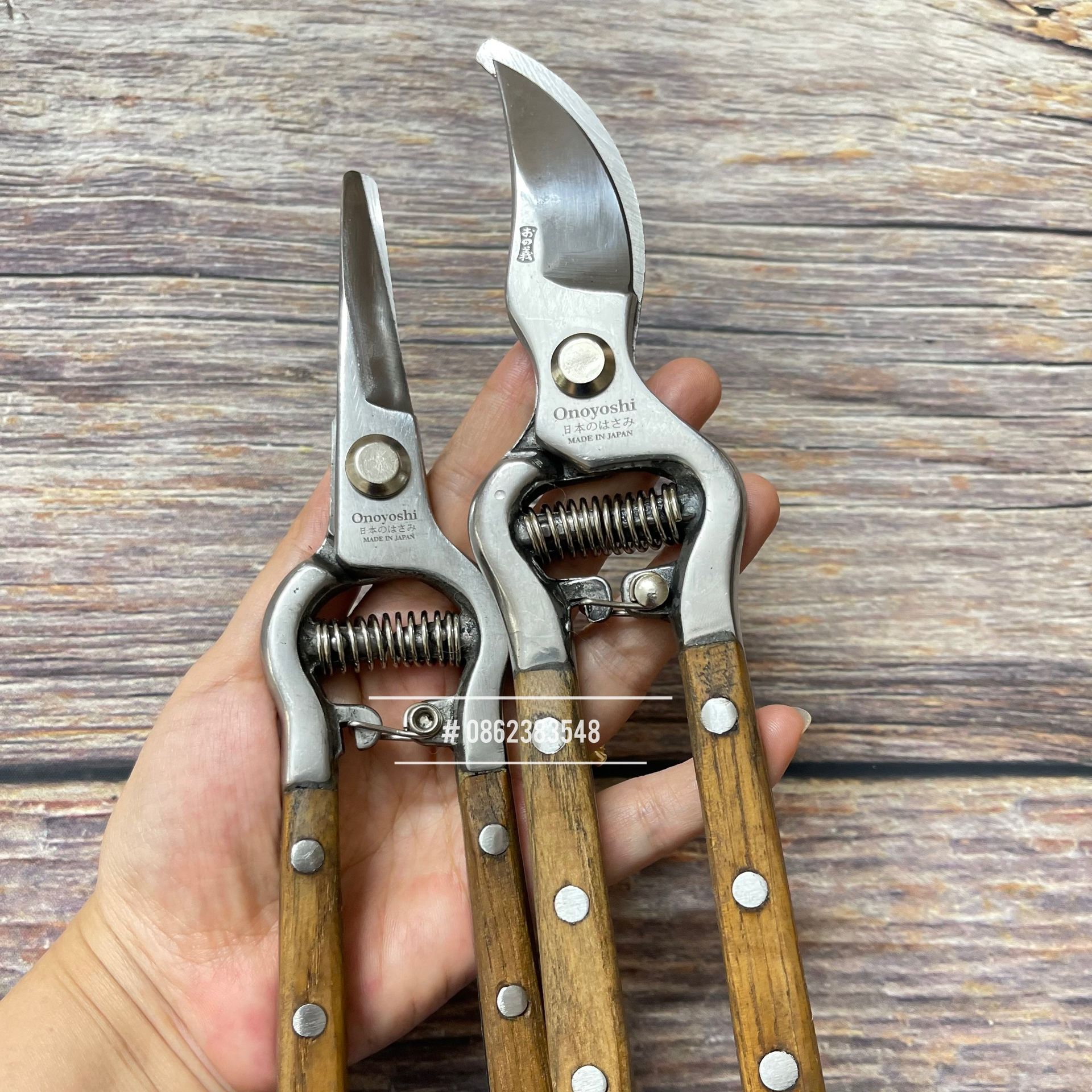MUA BỘ KÉO CẮT TỈA TẶNG NGAY CƯA MINI NHẬT - Bộ 2 Kéo cắt tỉa SK5 Nhật cán ốp gỗ cực sắc và bền, kéo cắt cành tỉa cành cây cảnh bonsai