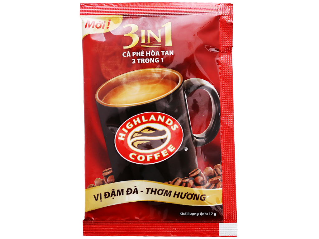 Cà phê sữa Highlands 3 in 1 850g (50 gói x 17g)