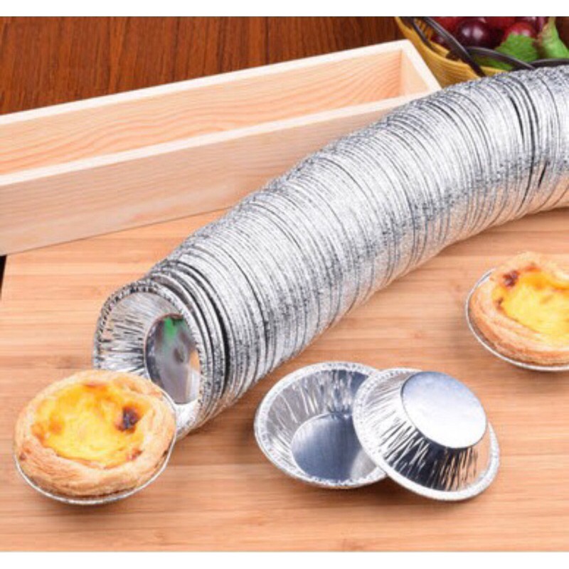 [Freeship + Quà Tặng 10k ]Chén giấy bạc khuôn làm tart trứng set 100 cái
