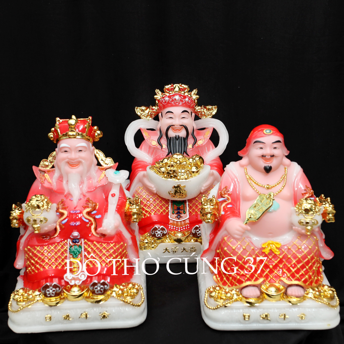 [ BỘ 3 ÔNG - CAO 20 CM ] THẦN TÀI +THỔ ĐỊA +THẦN TIỀN CHẤT LIỆU BỘT ĐÁ + COMPOSITE