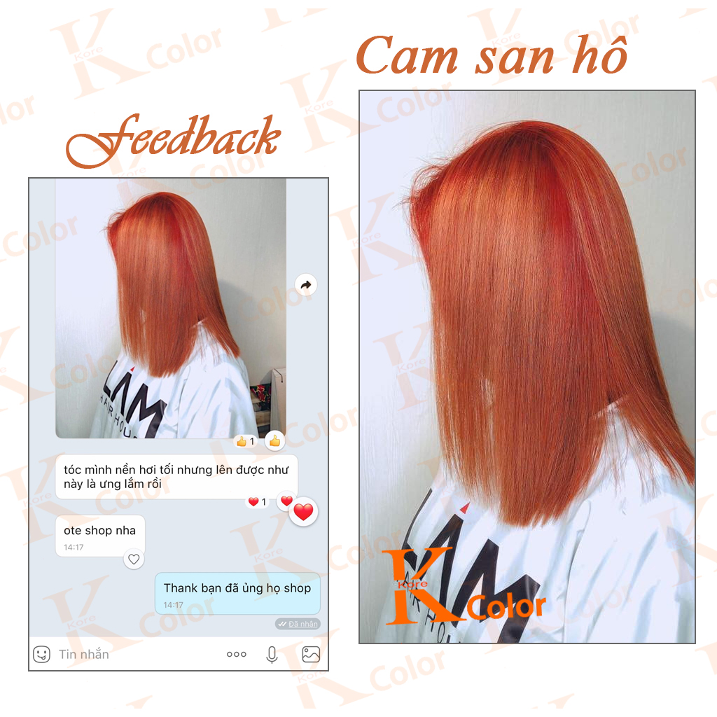 Thuốc nhuộm tóc CAM SAN HÔ  kcolor