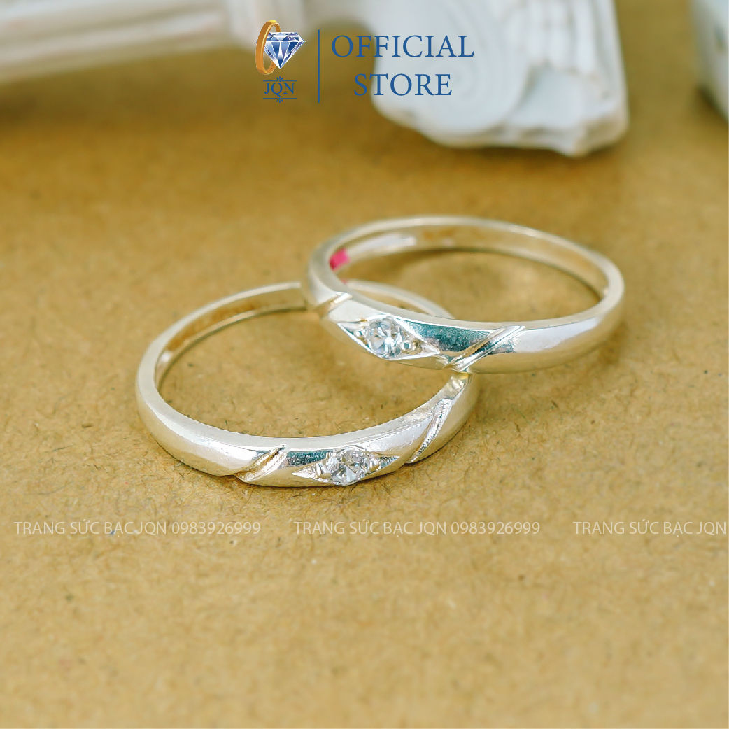 Nhẫn Đôi Bạc Thật JQN Nhẫn Cặp Nam Nữ D02