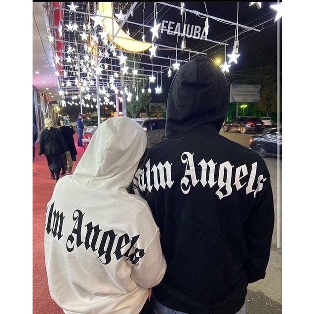 Áo hoodie nỉ mũ palm angel in lưng