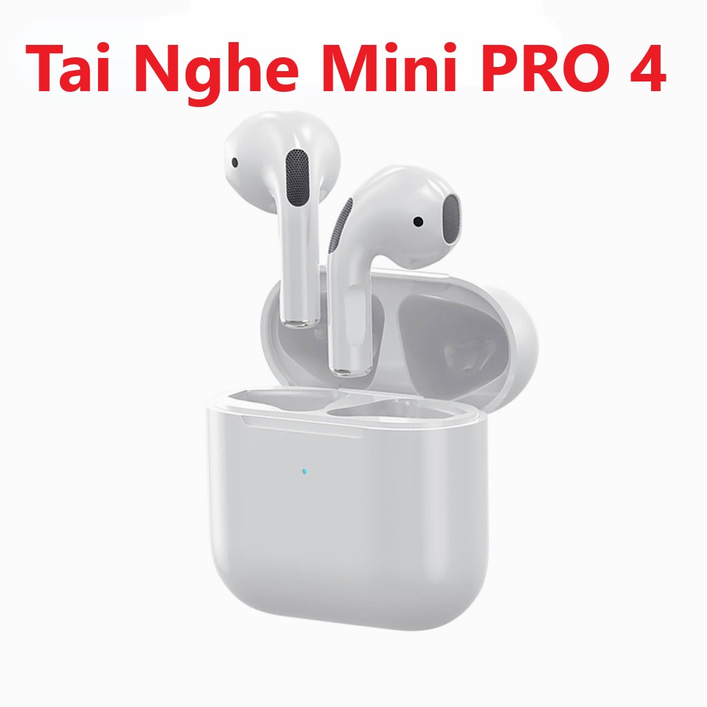 Tai Nghe Bluetooth không dây Mini Pro 4 tai nghe âm thanh Bass chuẩn lọc âm tốt tai nghe mini bản mới nhất 2024 - Bảo hành 1 đổi 1