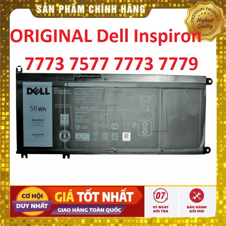 Pinoriginal dell inspiron 7577 3ydh 56wh - pin zin bảo hành 6 tháng lỗi đổi mới