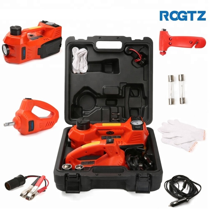 Bộ nâng kích gầm điện, kiêm máy bơm lốp và máy siết ốc ô tô, xe hơi đa năng 3 trong 1 nhãn hiệu ROGTZ - Bảo hành 2 năm