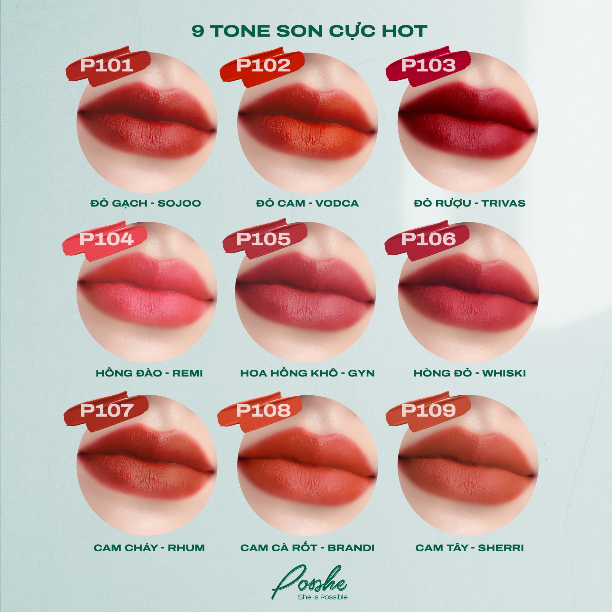 Son Posshe 2 Đầu Siêu Lì - Màu Cam Cà Rốt 108