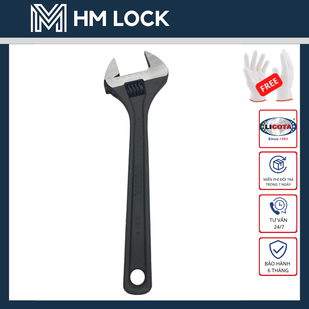 MỎ LẾT 10, 12 INCH LICOTA THÉP CR-V CAO CẤP - ĐỘ MỞ MIỆNG: 32MM+ - HM LOCK