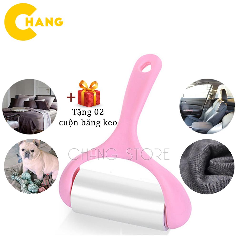 Cây lăn bụi quần áo ga giường cán cong kèm 2 cuộn lăn thay thế