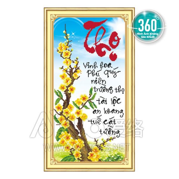 Tranh đính đá phúc - lộc - thọ 77305-77307 kích thước : 40x74cm