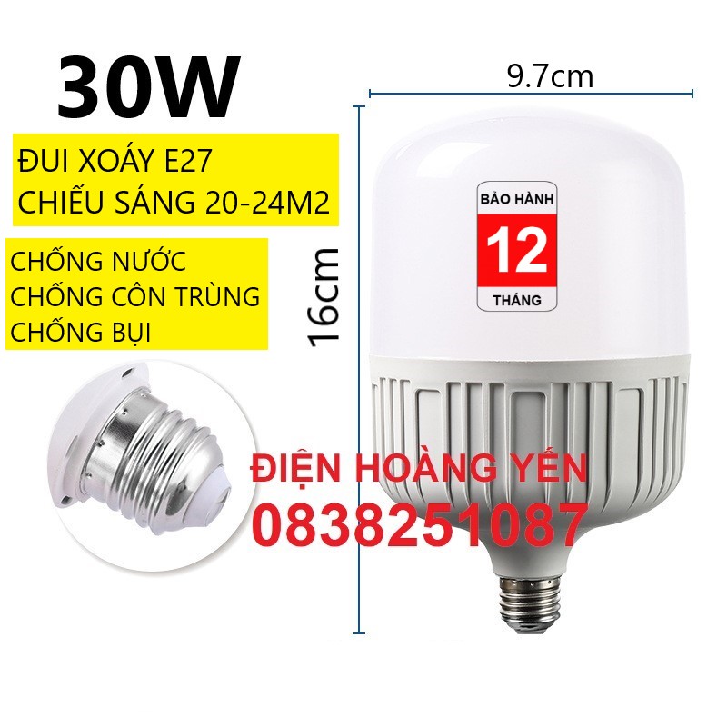 Đèn led bulb 30w 20W 15W 10W đuôi đèn E27 - Ánh Sáng Trắng
