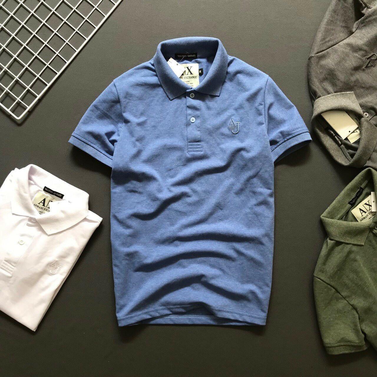 [Hoàn Tiền 15%] Áo thun nam có cổ logo AJ cao cấp KENSTORE89 ATV078