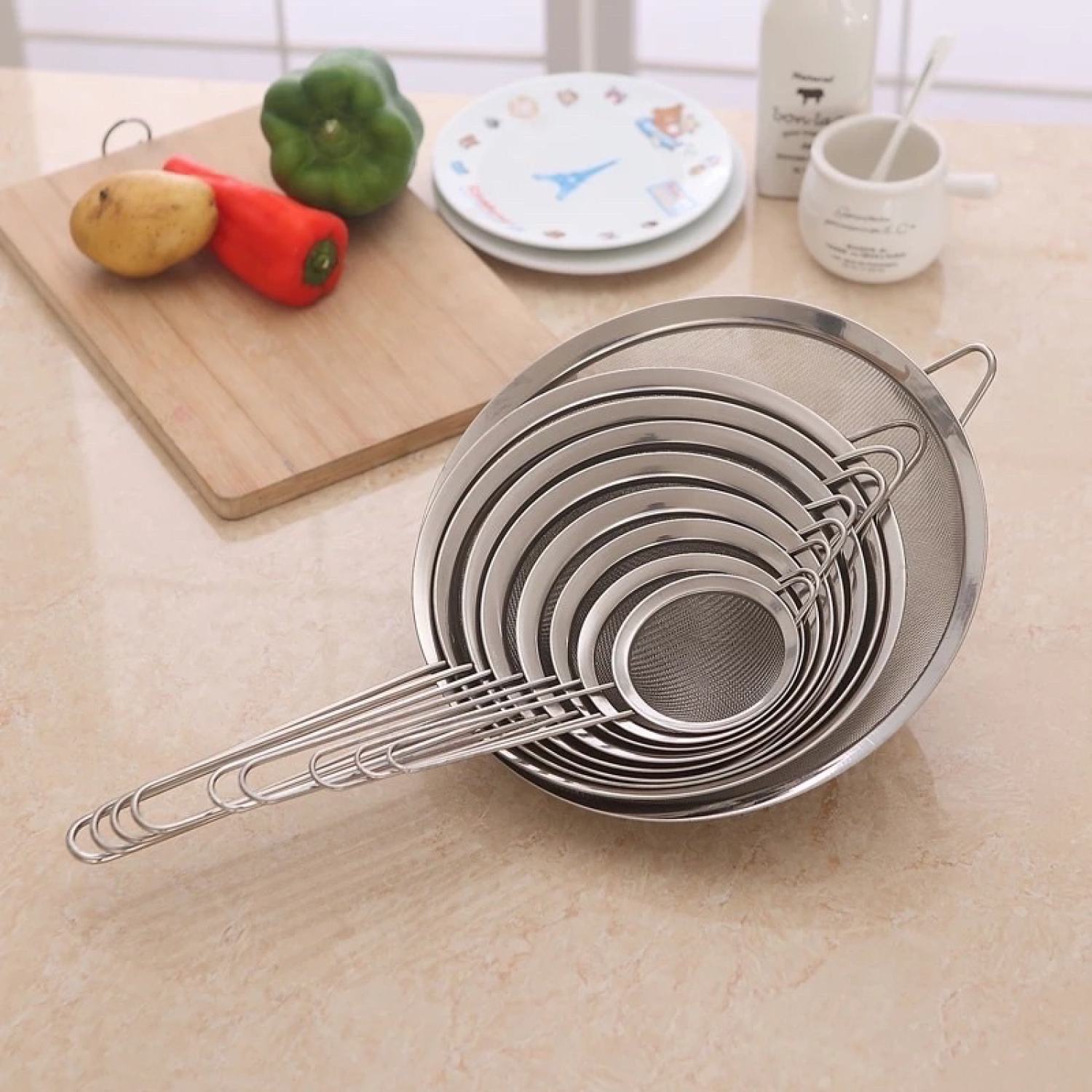 Vợt Lọc Thức Ăn, Rây Bột Inox Tiện Dụng
