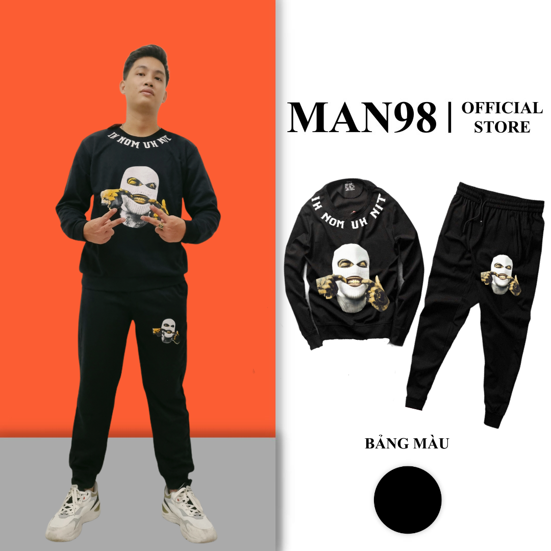Đồ bộ nỉ nam , bộ thể thao nam thu đông cổ tròn mikenco cao cấp m14