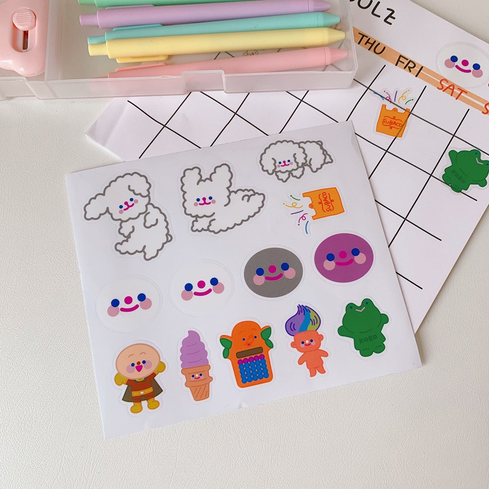 Miếng Dán Phim Hoạt Hình Mặt Cười - Hình Dán Cute A214