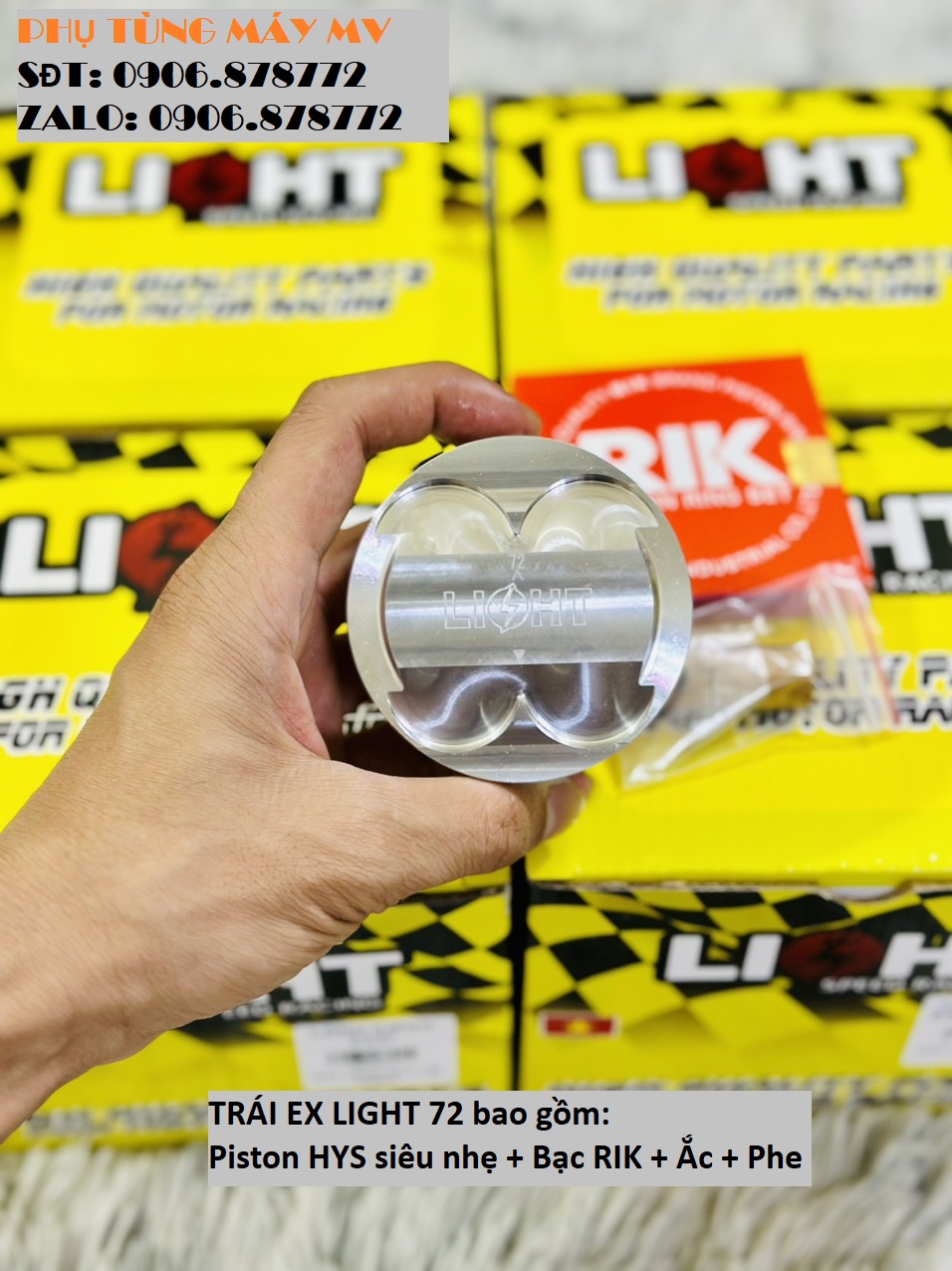 Piston LIGHT 57/62/65/72mm dành cho xe EX135/150