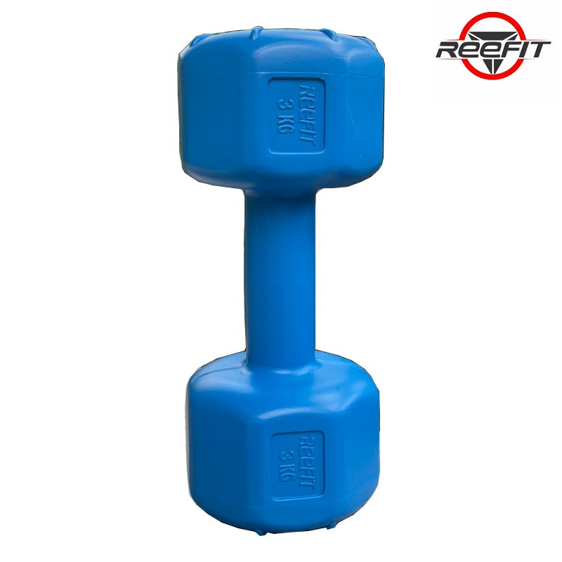 Tạ tay nhựa bát giác 3kg Reefit đã có ruột (1 cái)
