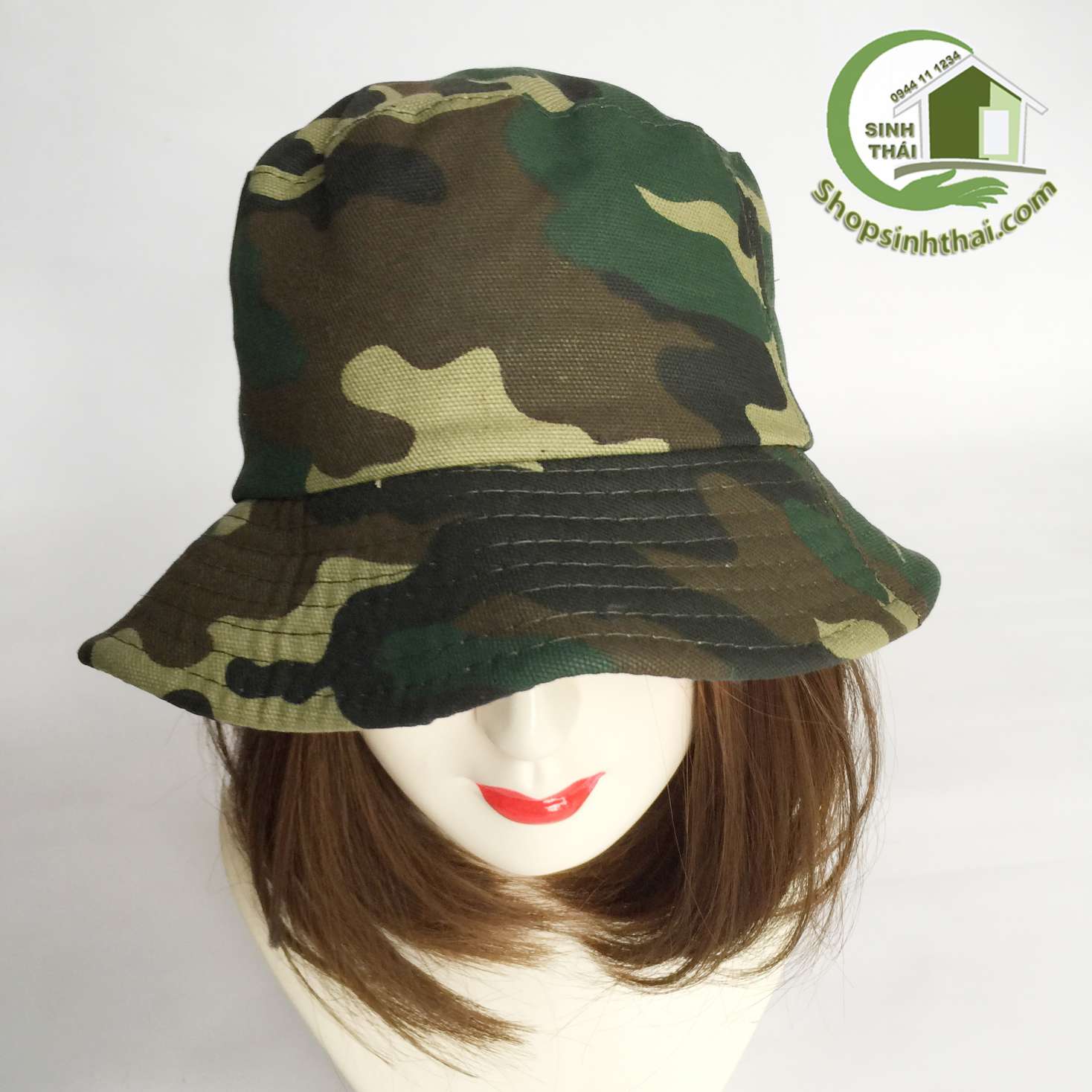 [HCM]Nón mũ bucket tai bèo có vành - nón rằn ri màu lính