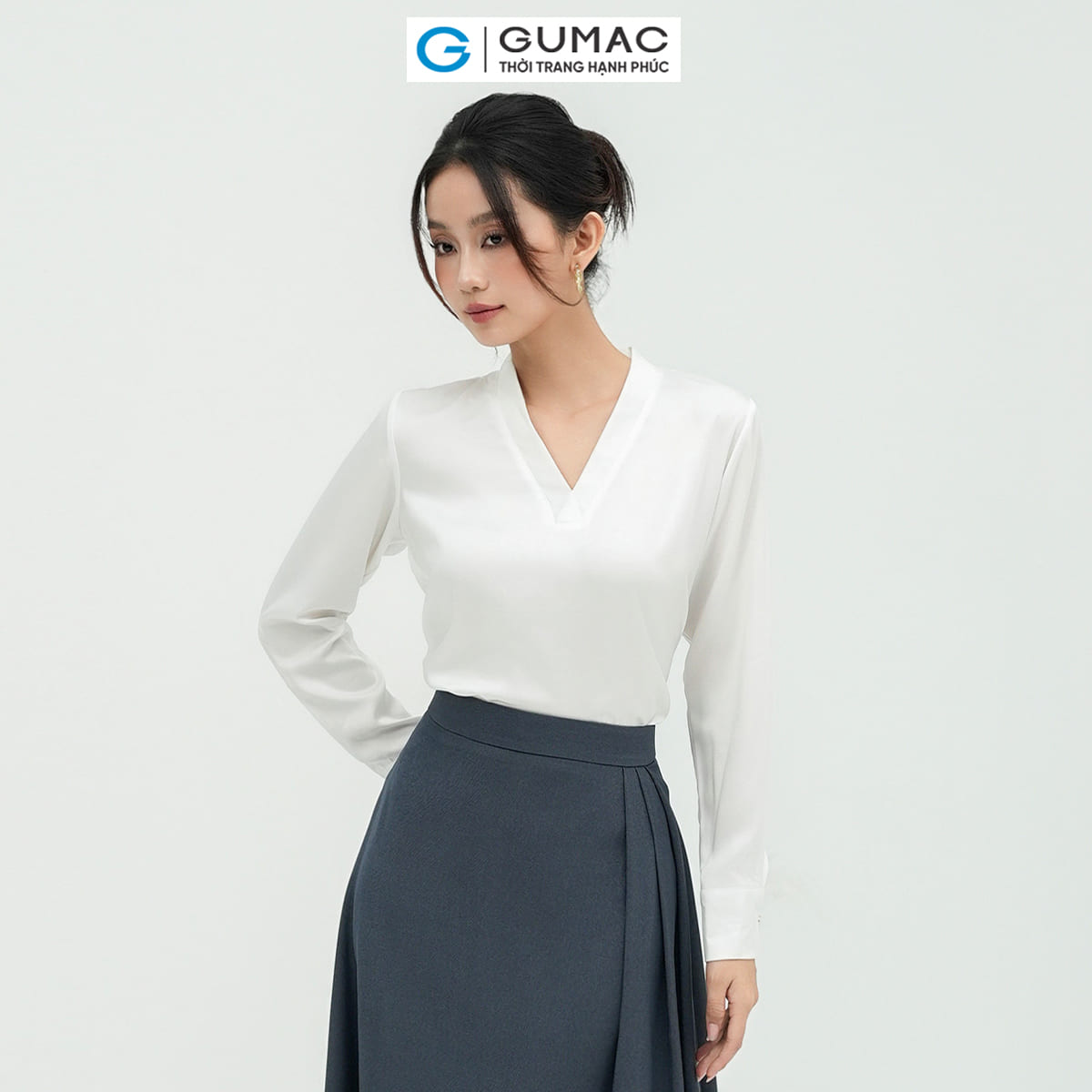 [12 - 13.9 |Voucher 8-15%] Áo kiểu cổ V thời trang GUMAC AE05095