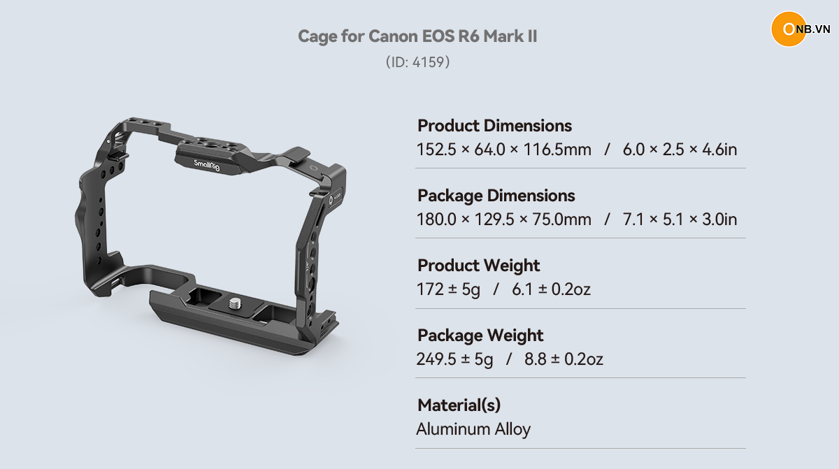 SmallRig Cage Canon EOS R6ii R6 Mark II 4159