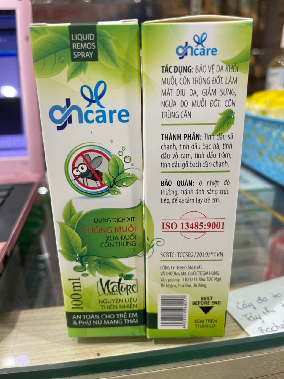 Xịt chống muỗi Remos spray Ghcare 100ml-cho bé sơ sinh-mẹ bầu