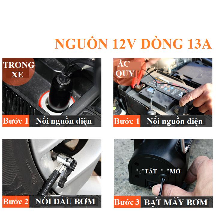 Bộ bơm hơi xe 1 đầu nén 120w