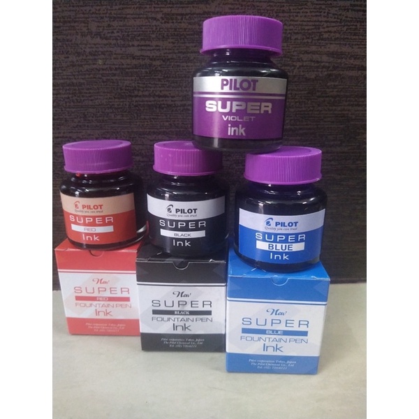 Mực bút máy cao cấp PILOT 30ml XANH ĐỎ ĐEN TÍM.