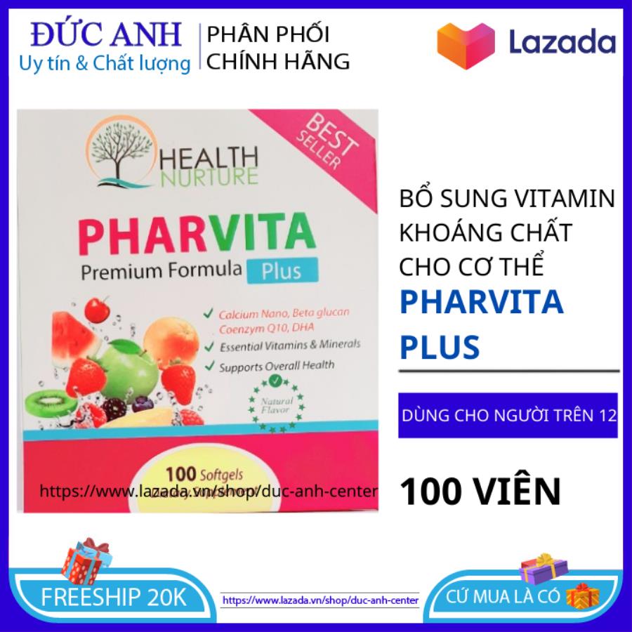 Vitamin tổng hợp tăng sức đề kháng Pharvita Premium Formula Plus hộp 100 viên