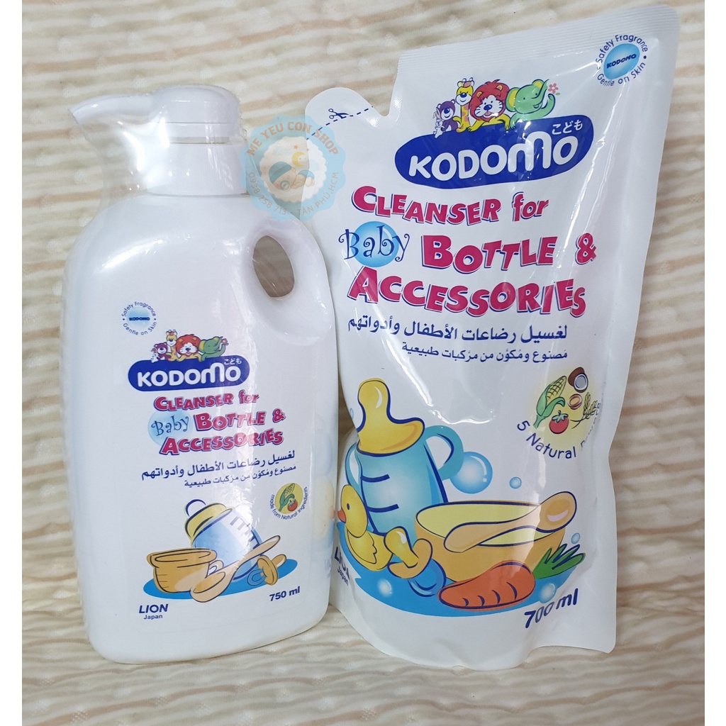 [CHÍNH HÃNG] Nước rửa bình sữa KODOMO ( Túi 700ml/ Chai 750ml)