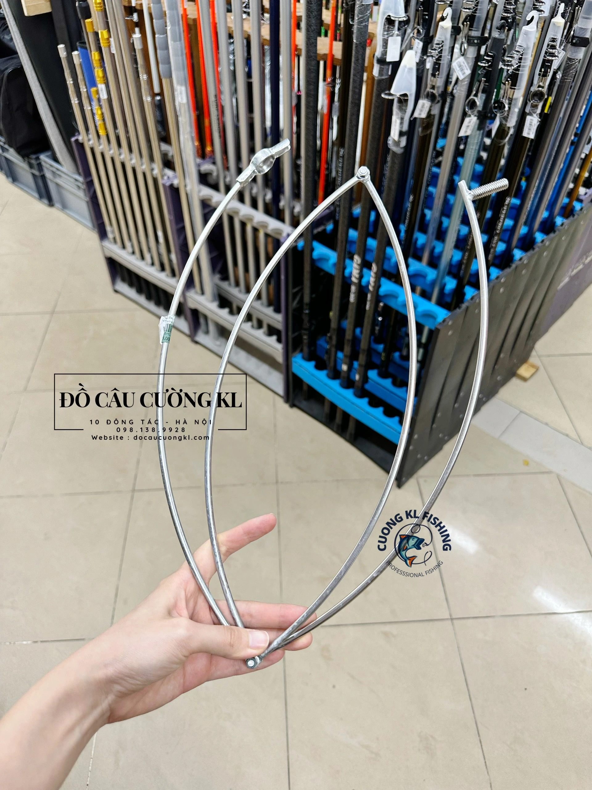 Vành vợt câu cá Inox tròn gấp 4