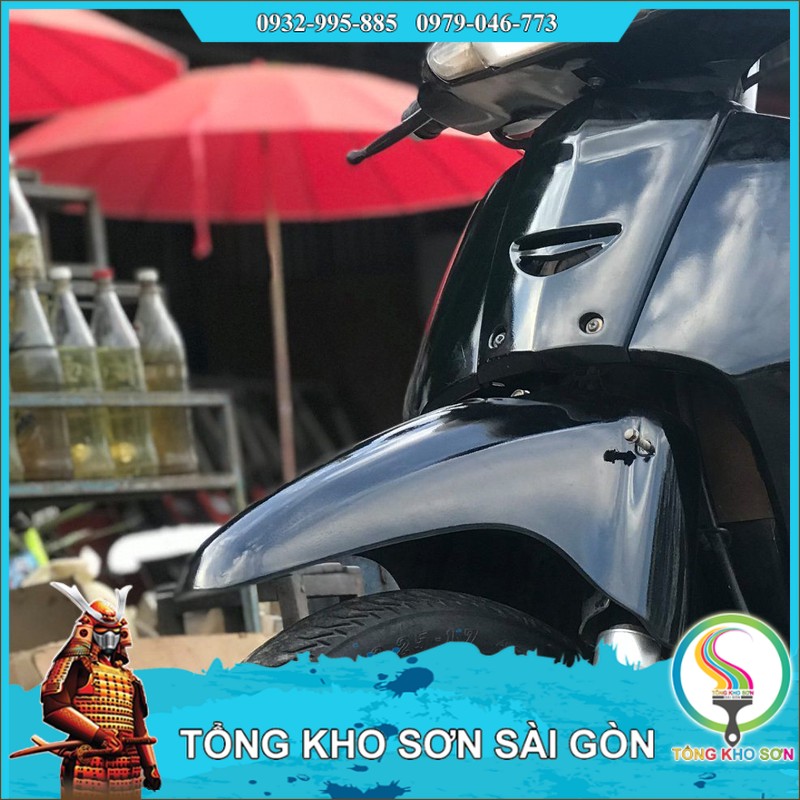 Combo chai sơn xịt samurai đen bóng 109 sơn đen bóng