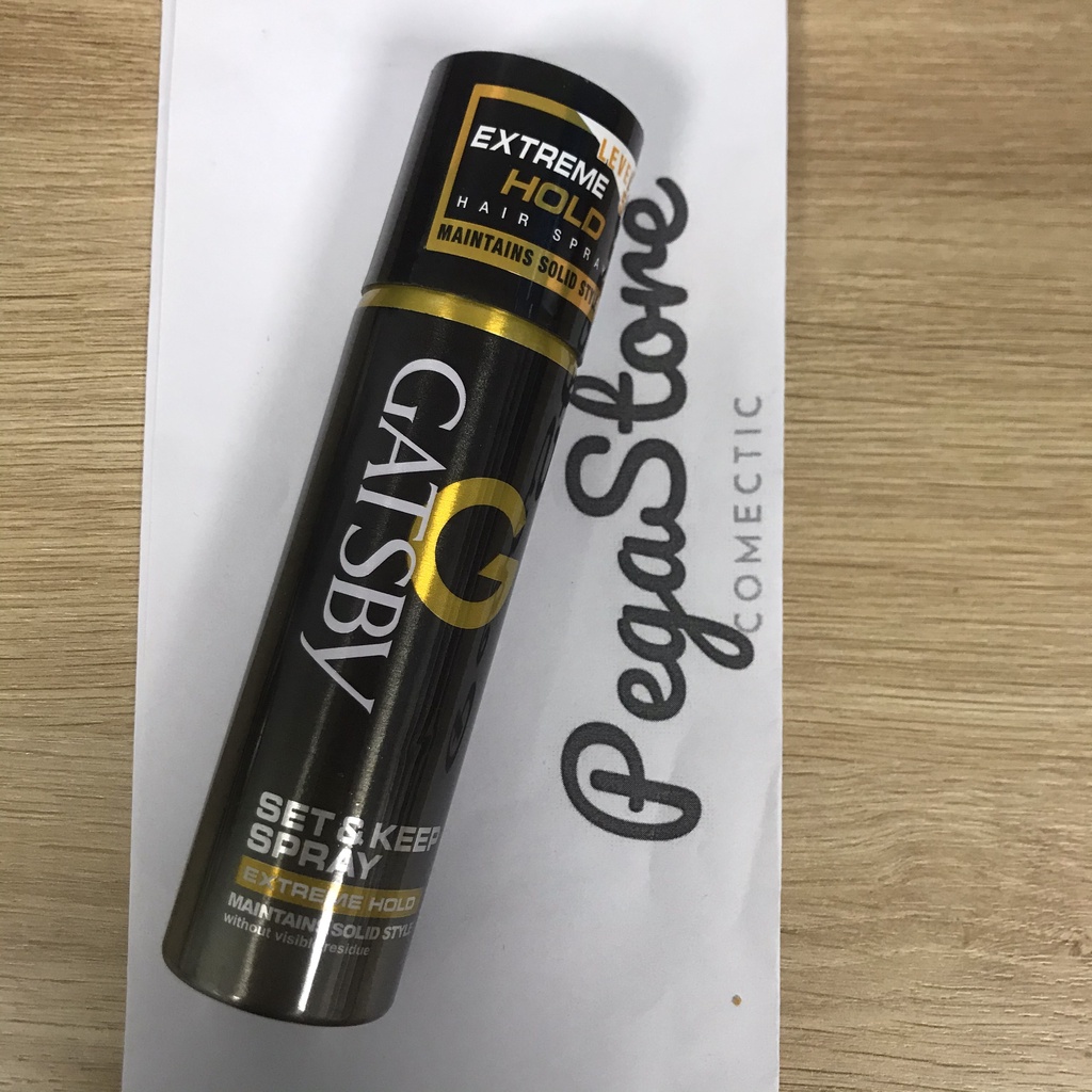 Keo xịt giữ nếp tóc GATSBY Extreme Hold 66ml Keo sịt tóc siêu cứng Ultra Hard 250ml - Pegastore