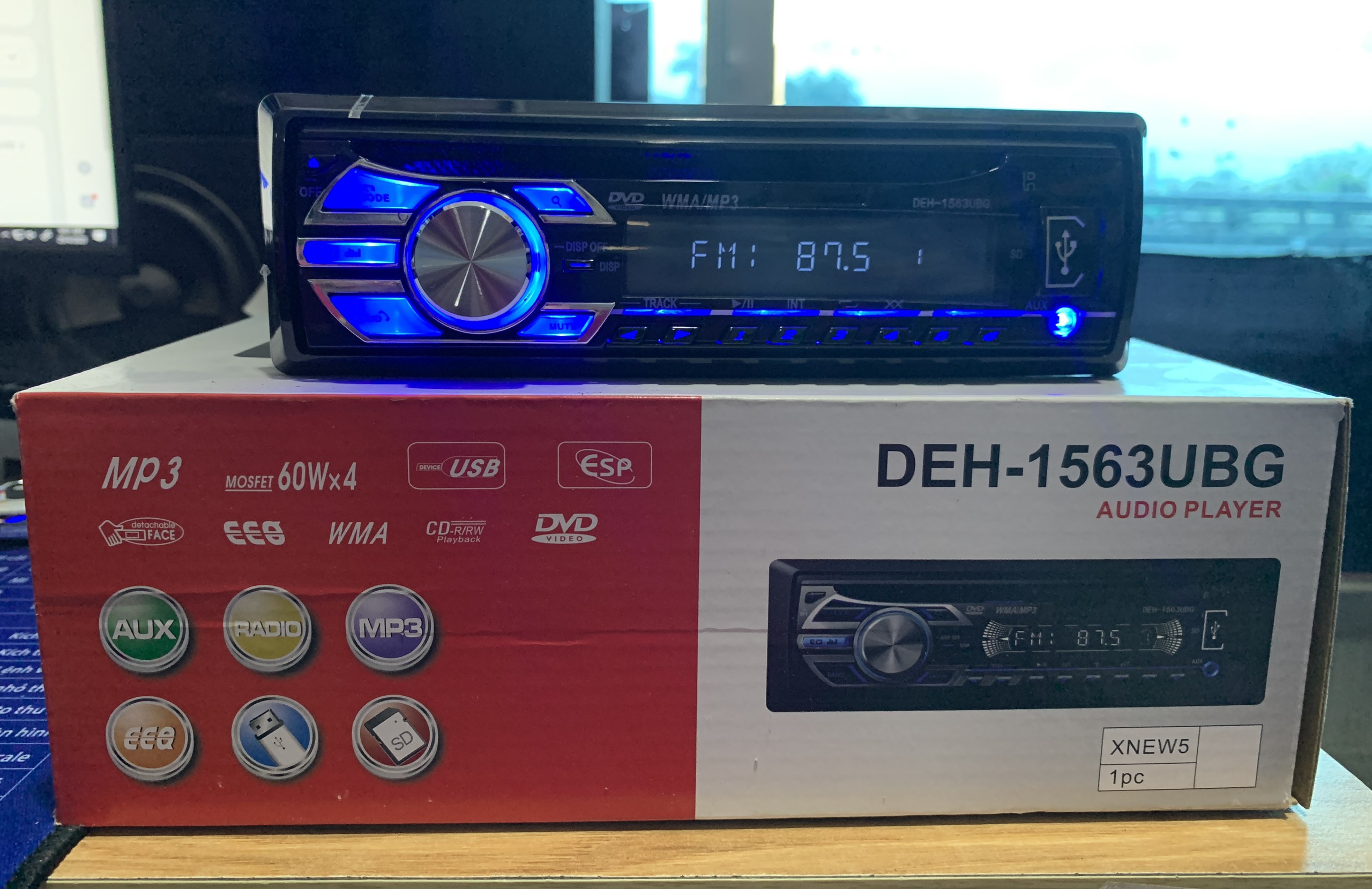 Đầu DVD Bluetooth 1563 Cho Ô Tô Công Suất Cực Khoẻ 4x50w - Kết Nối Bluetooth/USB/SD Card/Aux/Radio/DVD VCD CD - Lắp Được Cho Mọi Xe Ô Tô 12V