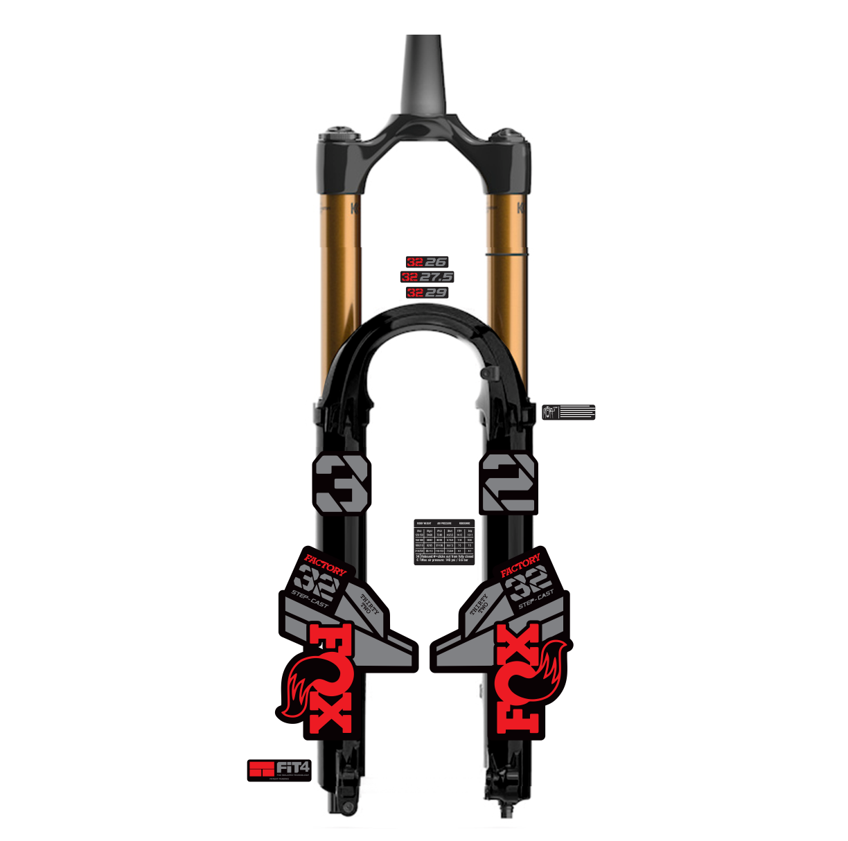 tem decal dán phuộc xe đạp địa hình Fox kashima 32 2021 | cheetahdecals.com