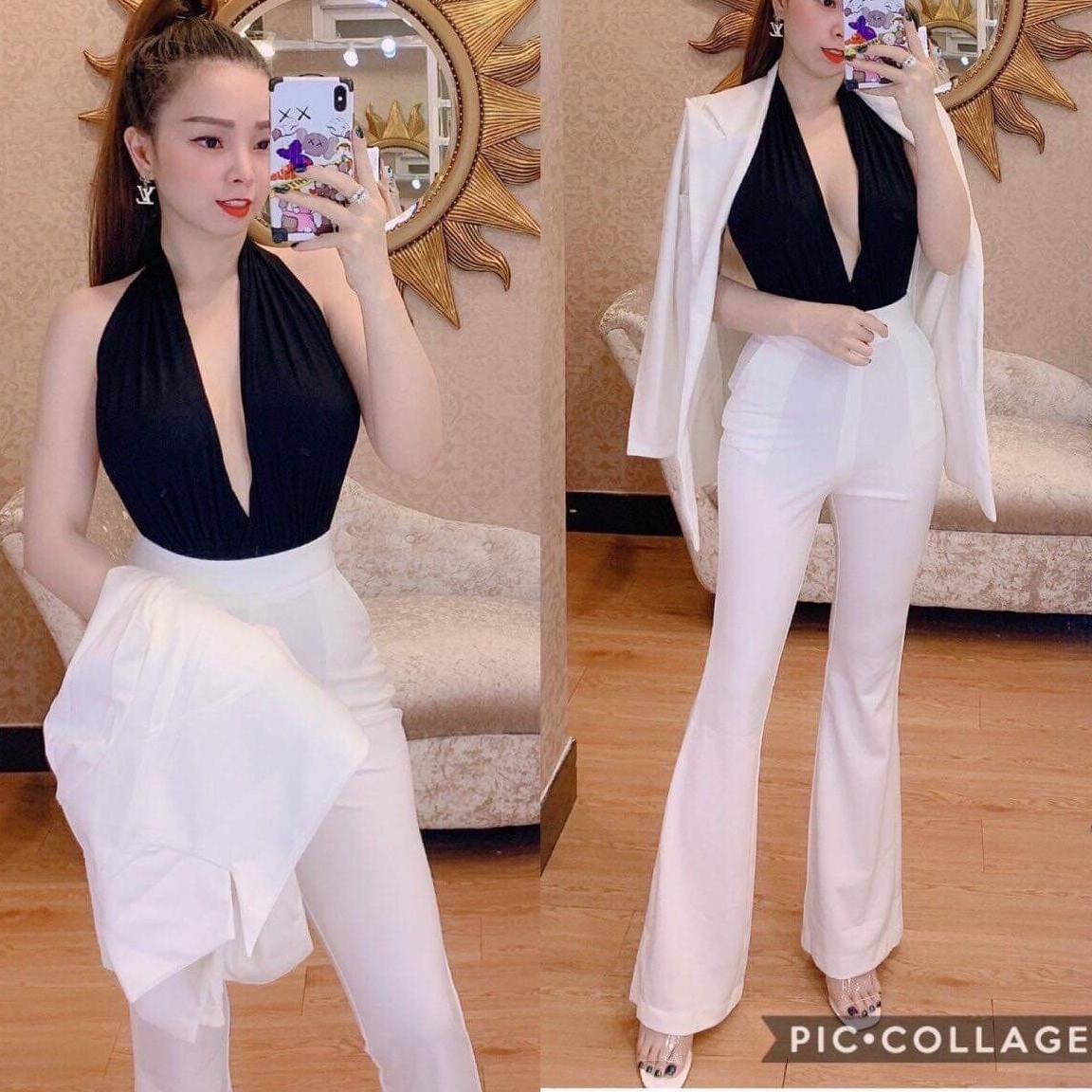 Sét áo vest quần ống suông kèm áo bodysuit