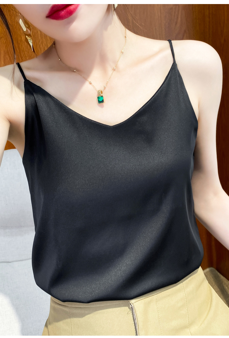 Áo 2 Dây nữ Lụa Hàn cao cấp MADELA, Áo hai dây lụa Vintage